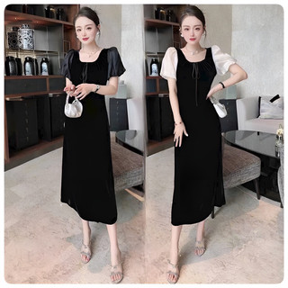 ( HÀNG QUẢNG CHÂU CAO CẤP) VÁY ĐẦM SUÔNG CỔ VUÔNG NHÚN - TAY ÁO PHỒNG SIÊU XINH ( TT9/23/395)