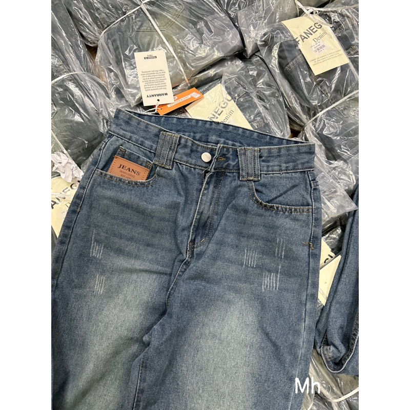 QUẦN BAGGY JEANS NỮ LƯNG CAO XƯỚC RÁCH THÊU TÚI #1250