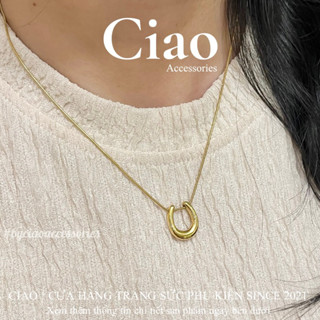 [HOẢ TỐC 1H] Dây chuyền /Vòng cổ titan không gỉ thiết kế hình chữ U đơn giản Ciao accessories