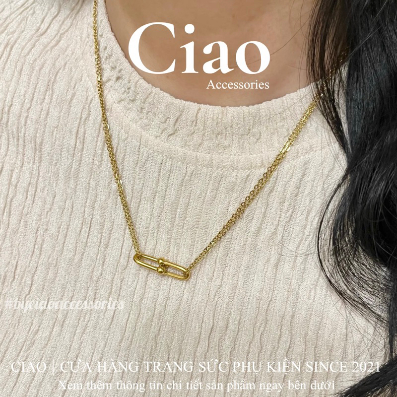 Dây chuyền/ Vòng cổ titan không gỉ thiết kế dạng xích mã 92 trendy Ciao accessories