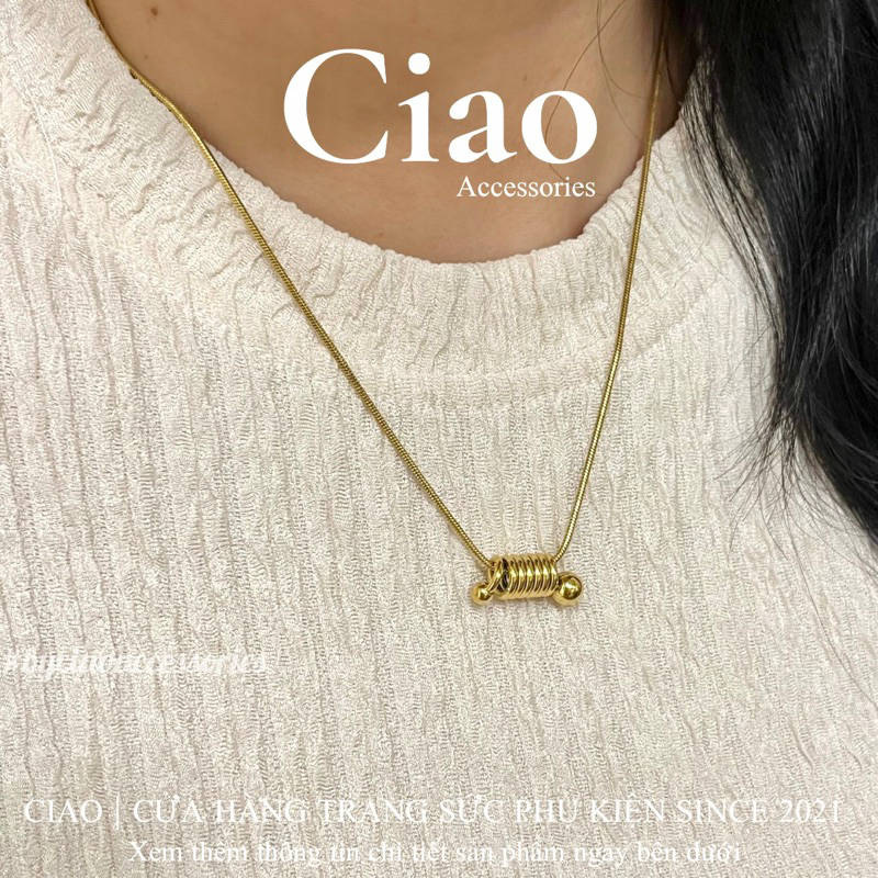 Dây chuyền/ Vòng cổ titan không gỉ thiết kế trendy hình xoắn Beatrix Ciao