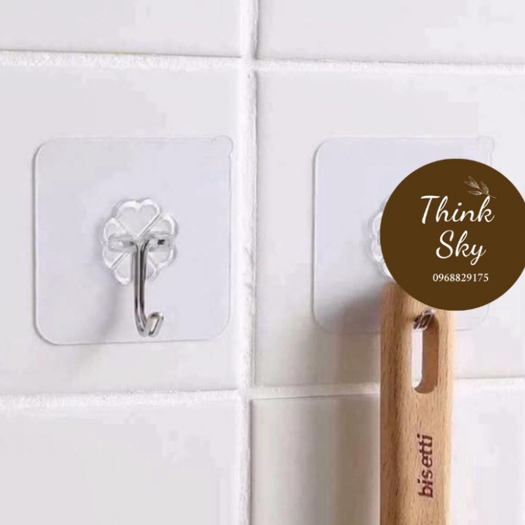 Miếng dán dính tường móc treo đồ siêu dính siêu bền siêu rẻ KT 6x6cm P0127 ThinkSky