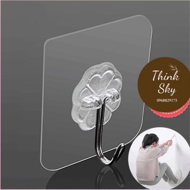 Miếng dán dính tường móc treo đồ siêu dính siêu bền siêu rẻ KT 6x6cm P0127 ThinkSky