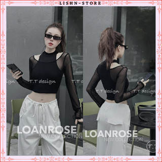 Áo Croptop Nữ Tay Dài Lưới Chất Zip Hàn 100% Cotton Áo Thun Giữ Nhiệt Dài Tay 7 KIỂU DÁNG Cá Tính- Lishn Store