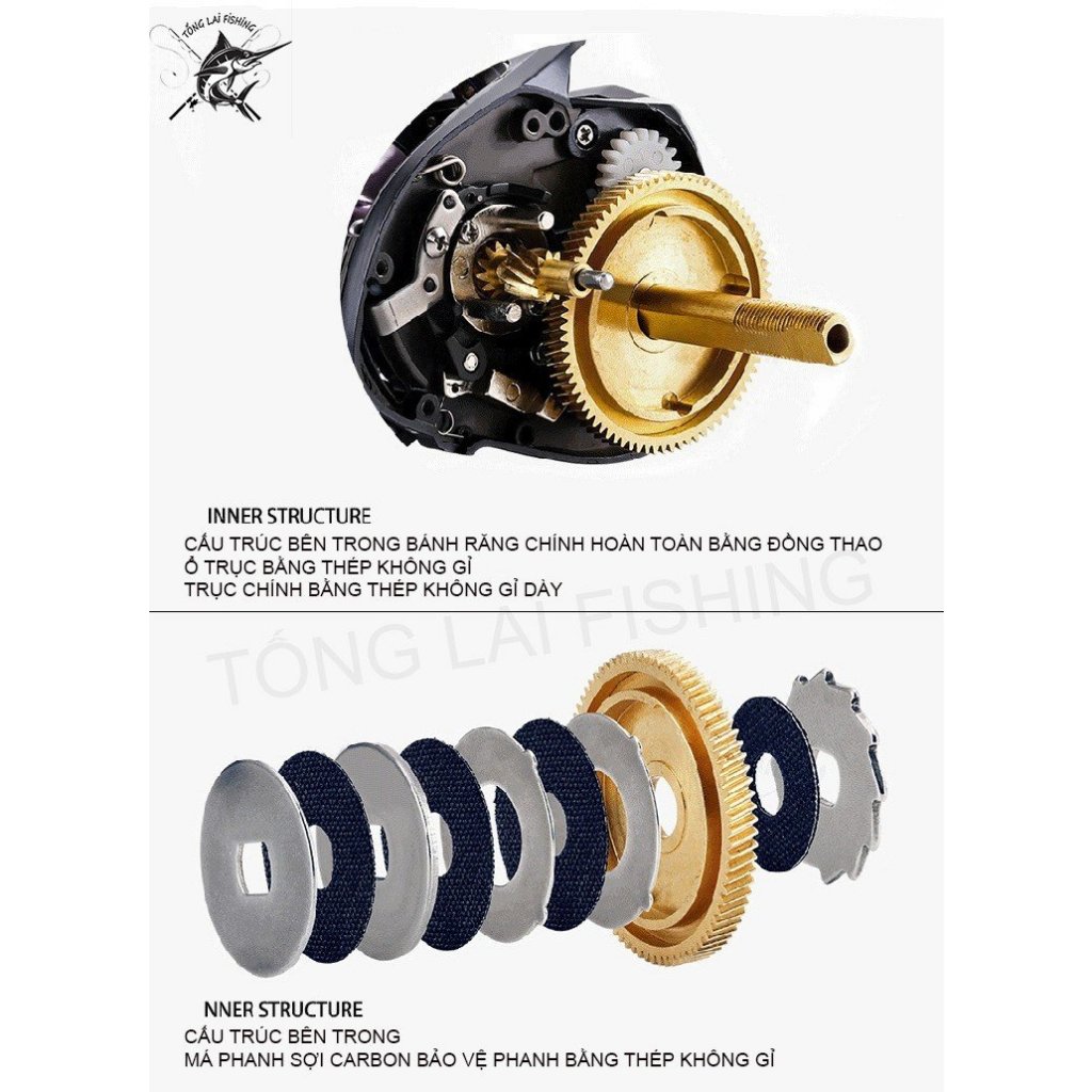 Mới 12+1 vòng bi, máy câu ngang phanh từ, cuộn dây kim loại, tỉ lệ tốc độ 7.0, lực phanh 8,5kg