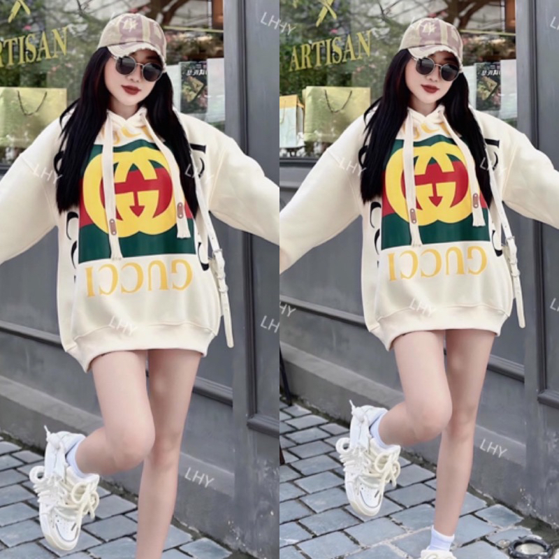 Áo hoddie gc ô chữ vàng siêu to ảnh thật