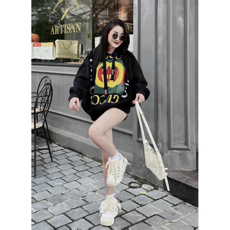 Áo hoddie gc ô chữ vàng siêu to ảnh thật