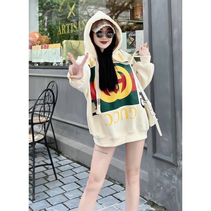Áo hoddie gc ô chữ vàng siêu to ảnh thật