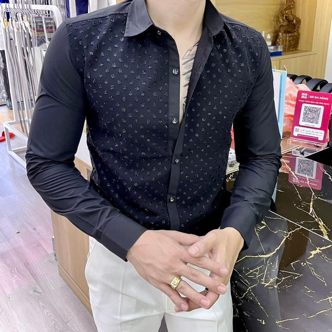Sơ Mi Nam Thiết Kế Vải Lụa Hàn Trơn Mịn Không Nhăn Không Phai Không Xù