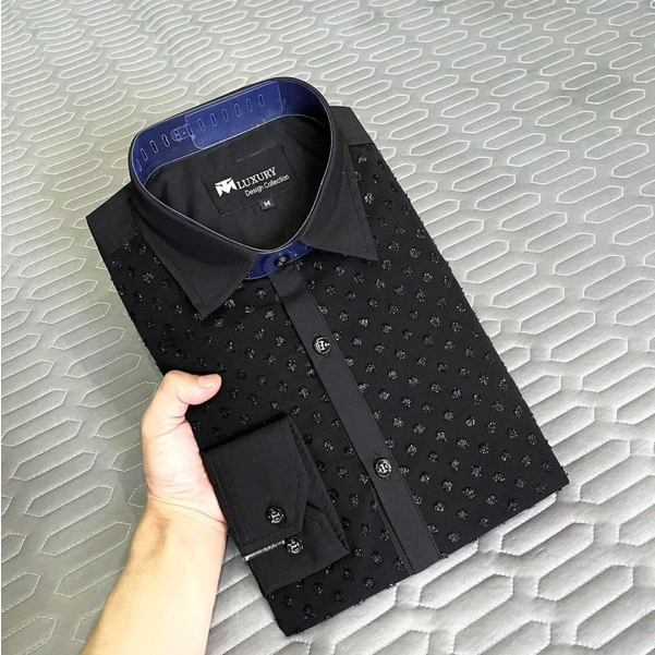 Sơ Mi Nam Thiết Kế Vải Lụa Hàn Trơn Mịn Không Nhăn Không Phai Không Xù