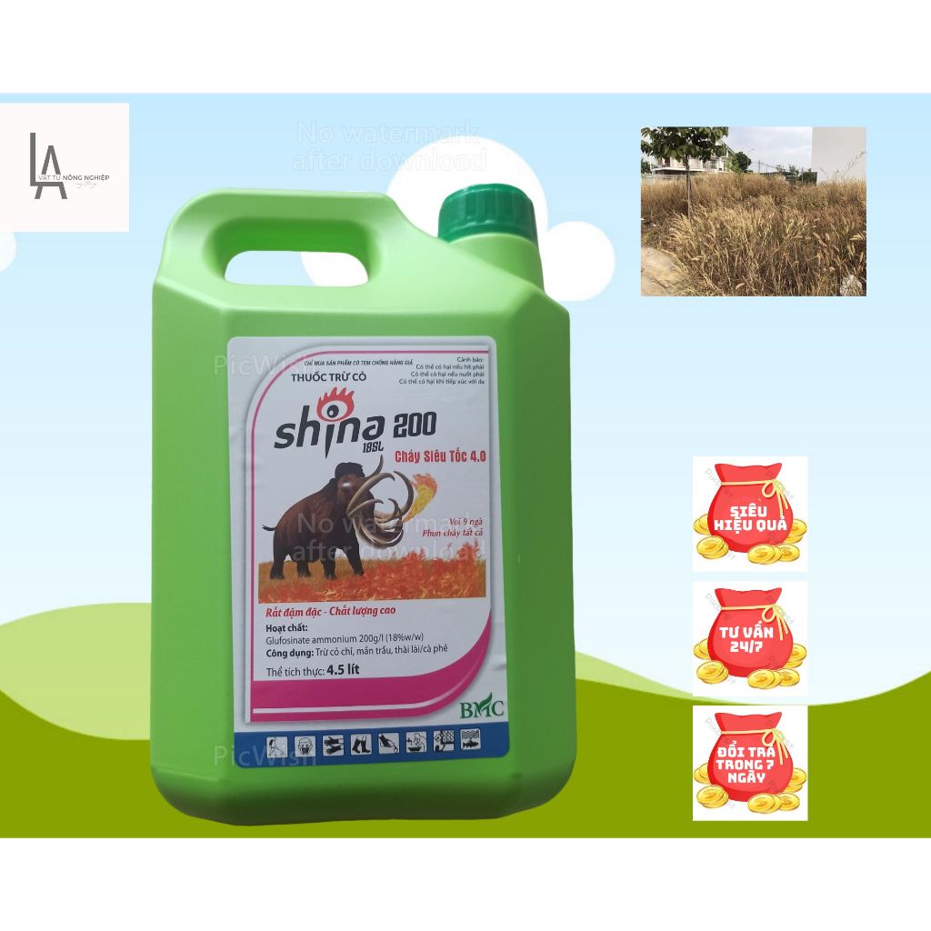 (Can 4.5L) Thuốc cỏ Lưu dẫn Shina đậm đặc gấp 1.3 lần Khai hoang Q7 , diệt cỏ tận gốc, hiệu quả sau một lần sử dụng