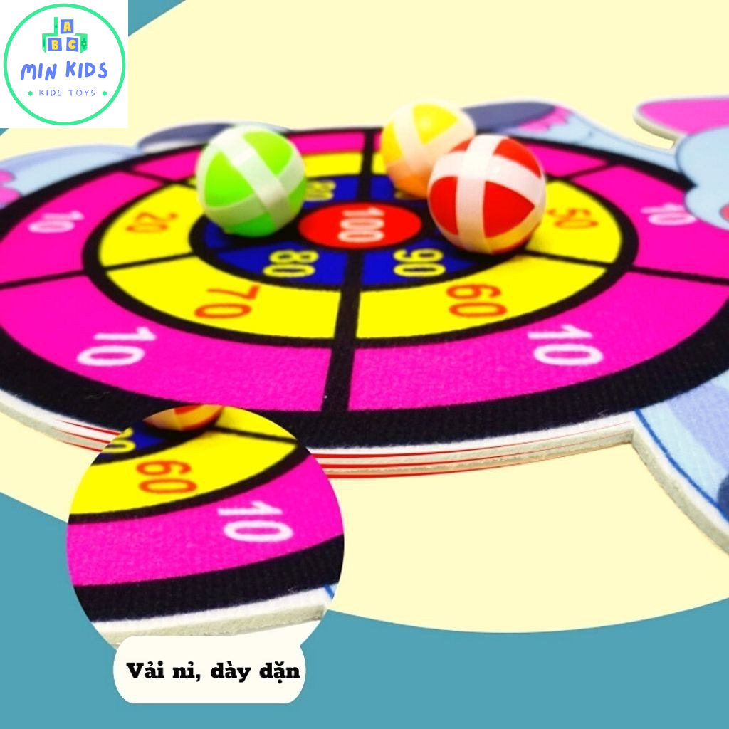 Bảng phi tiêu bóng dính hình con vật cho bé | Giúp bé tăng khả năng tập chung và chơi đội nhóm tặng kèm 3 trái bóng