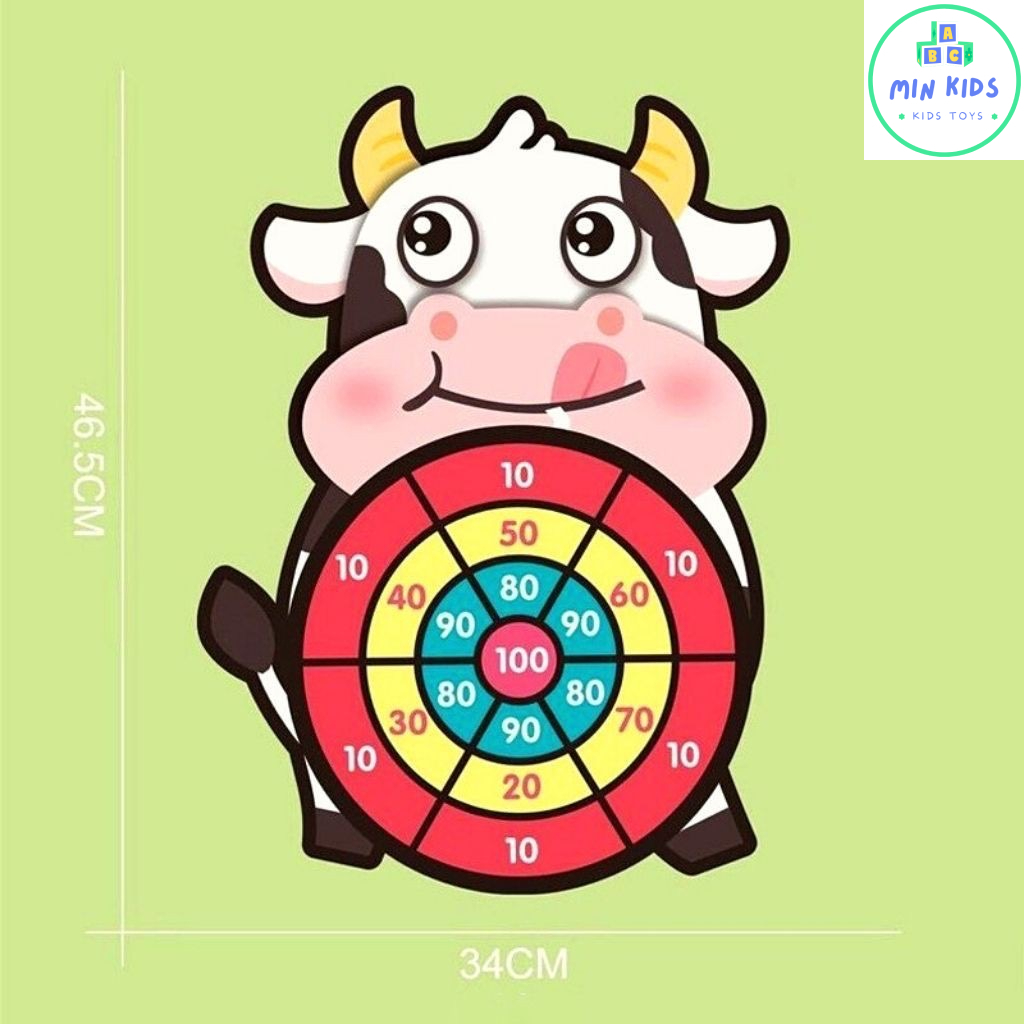 Bảng phi tiêu bóng dính hình con vật cho bé | Giúp bé tăng khả năng tập chung và chơi đội nhóm tặng kèm 3 trái bóng