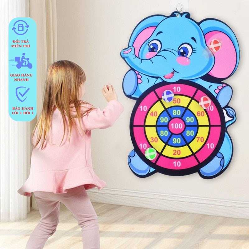 Bảng phi tiêu bóng dính hình con vật cho bé | Giúp bé tăng khả năng tập chung và chơi đội nhóm tặng kèm 3 trái bóng