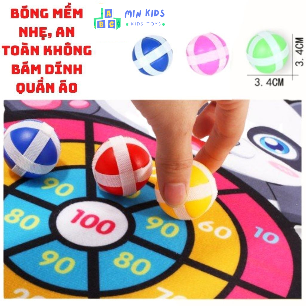 Bảng phi tiêu bóng dính hình con vật cho bé | Giúp bé tăng khả năng tập chung và chơi đội nhóm tặng kèm 3 trái bóng