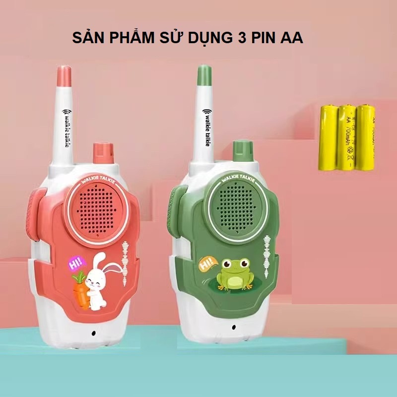 Bộ đàm trẻ em, bộ đàm cho bé, bộ đàm đồ chơi combo 2 chiếc đa chiều 2 kênh phạm vi 300m bền bỉ chống va đập