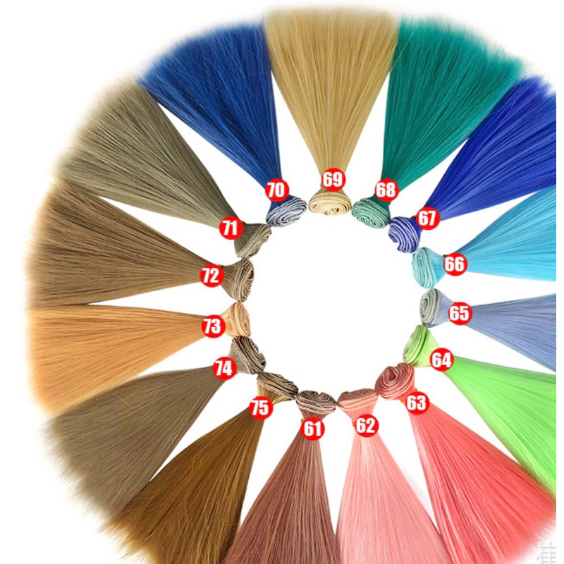 TG-tóc giả 25cm may tóc ,làm wig cho búp bê nhiều màu sắc