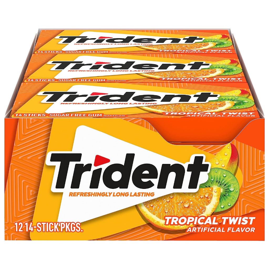 Kẹo cao su không đường của Mỹ Trident White Peppermint Sugar Free Gum/Trident Cinnamon Sugar Free Gum