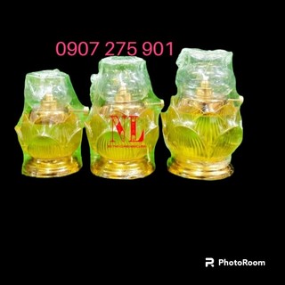 Đèn dầu thủy tinh 09 màu vàng lưu ly