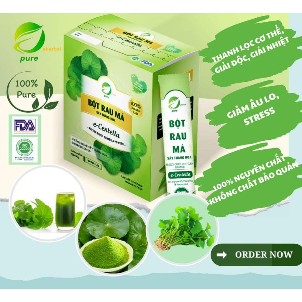 Com bo 2 hộp DETOX 3 IN 1 Rau má ,Diếp cá ,Tía tô Sấy Thăng Hoa Eherbal- Đảm Bảo 100% Dinh Dưỡng(hộp-21 gói