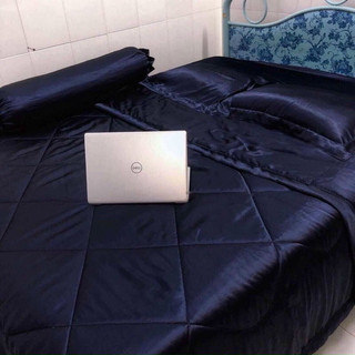 [4-5 MÓN 25/30cm] Bộ ga gối chăn phi lụa 1M6, 1M8 shopee ( chiều cao 22-30cm)