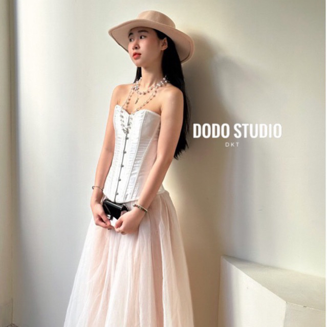 Set corset + chân váy lưới 78cm