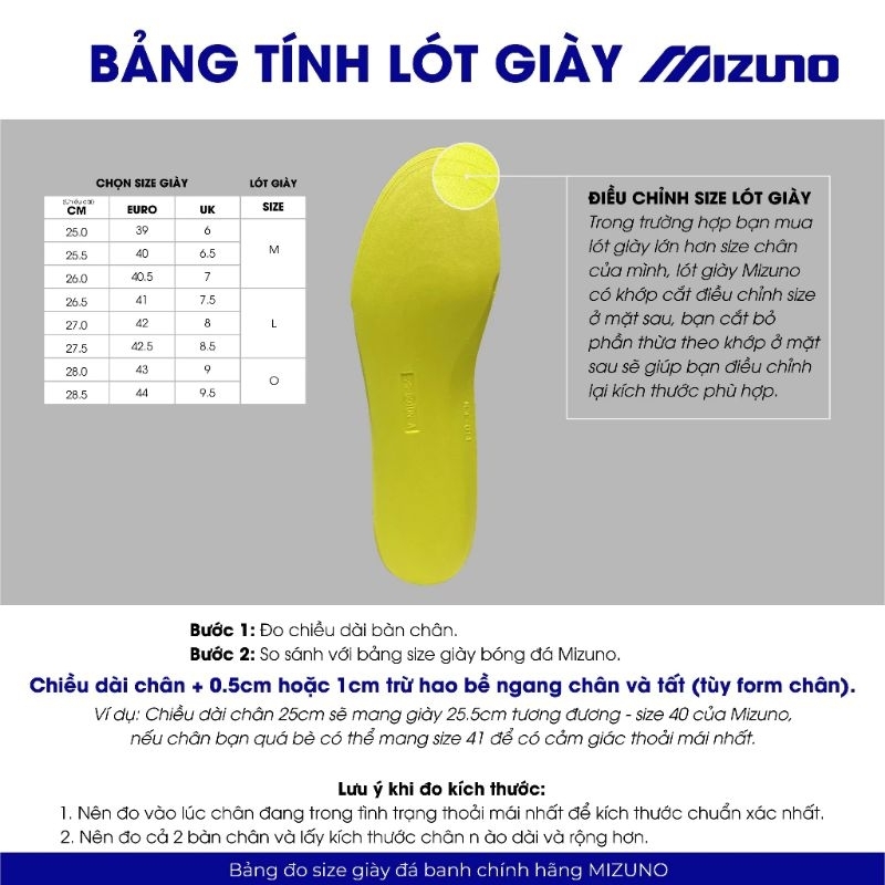 Lót giày Mizuno chính hãng