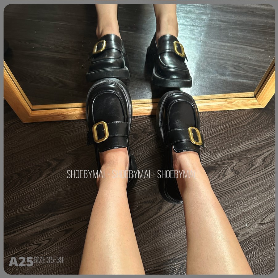 Giày loafer đế bằng basic da mềm A25