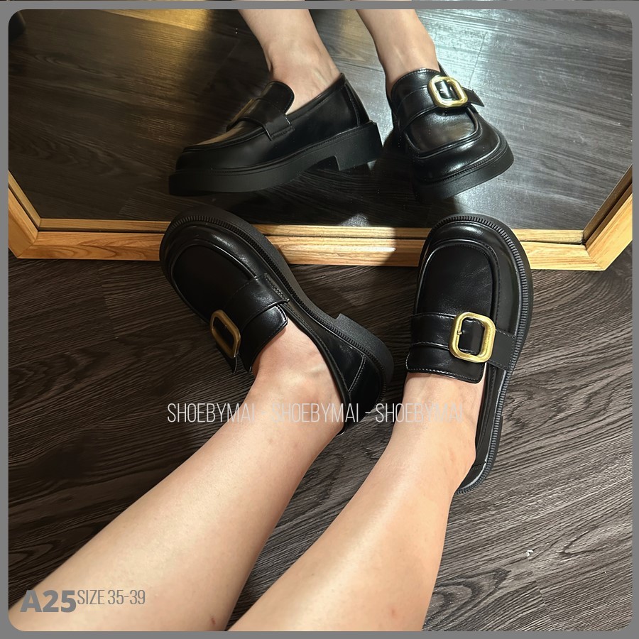 Giày loafer đế bằng basic da mềm A25