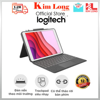 Bao da bàn phím Logitech Combo Touch iPad 7 , 8 , 9 Có di chuột, Bàn phím có thể tháo rời, 4 chế độ