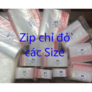 Sỉ 1kg túi zip viền đỏ, zip chỉ đỏ hàng sài gòn loại 1