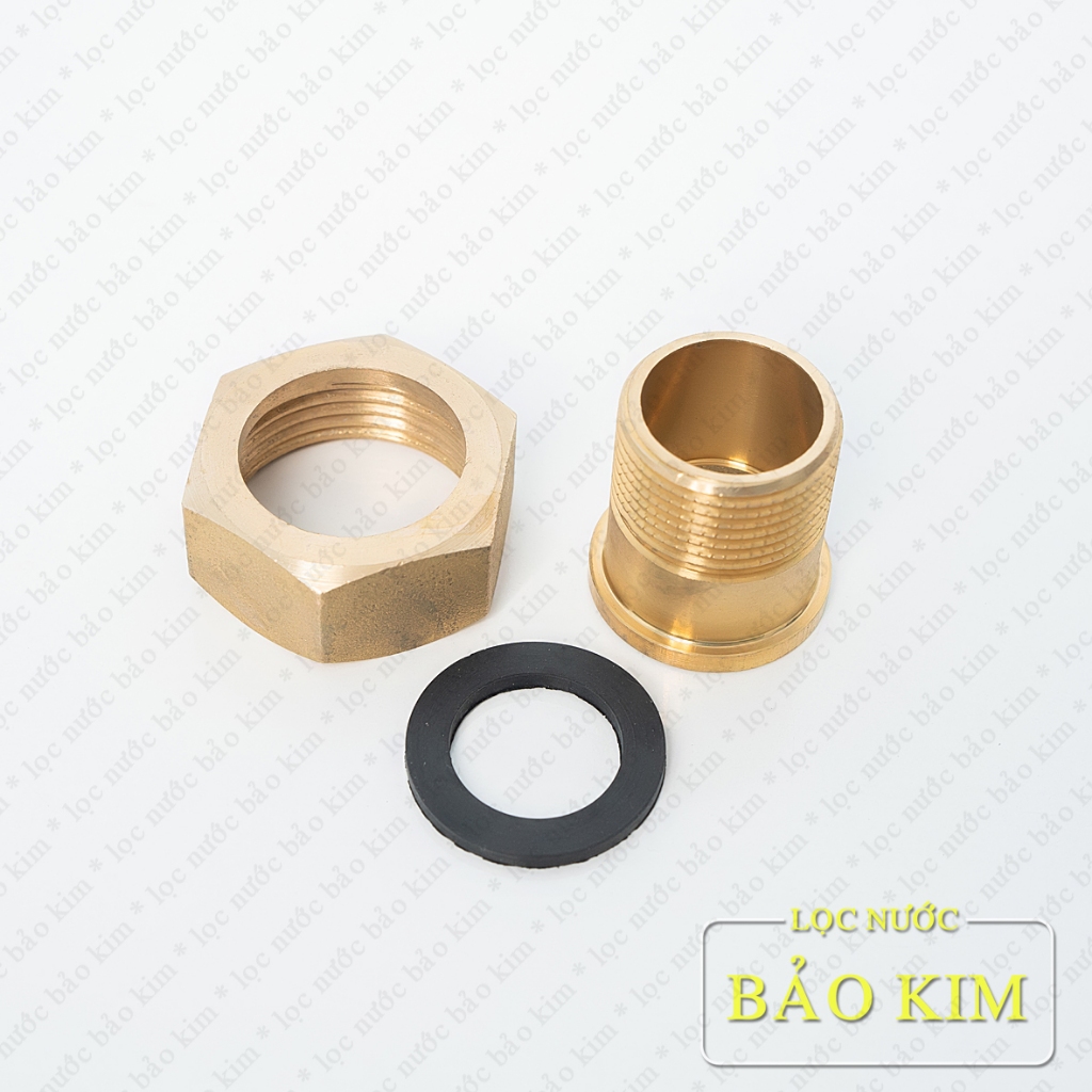 Rắc co đồng thau thau, đuôi đồng hồ nước ren trong 34  ren ngoài 27