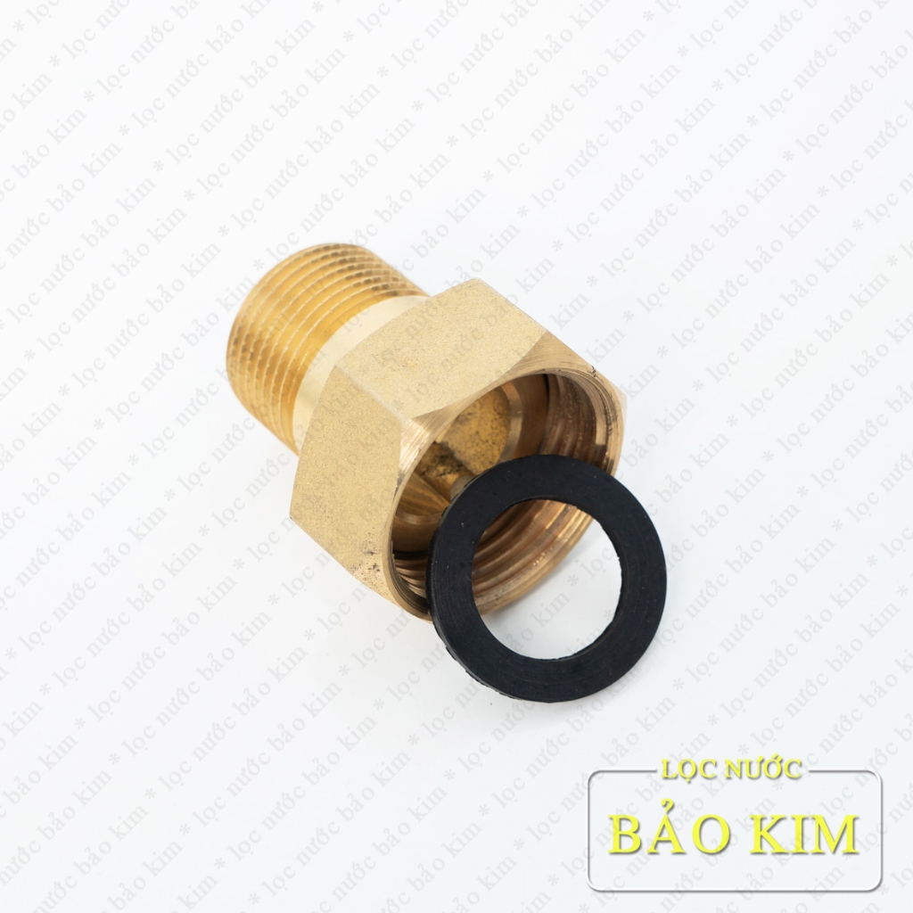 Rắc co đồng thau thau, đuôi đồng hồ nước ren trong 34  ren ngoài 27