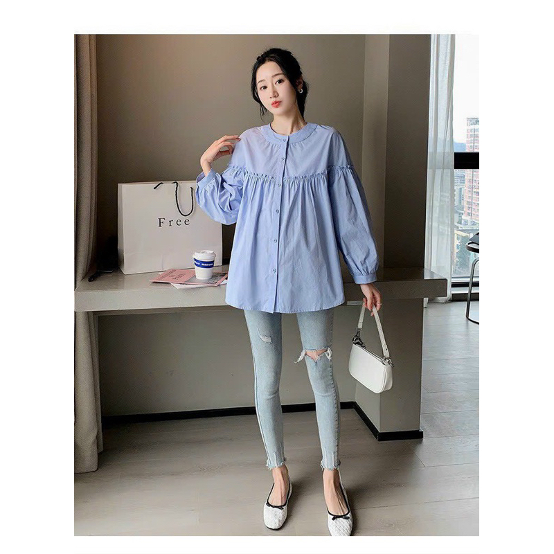 Áo bầu dài tay mùa thu, áo babydoll dài tay