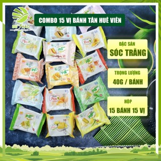 Combo 15 vị bánh pía kim sa Tân Huê Viên, bánh pía trứng chảy Sóc Trăng 40g mỗi bánh