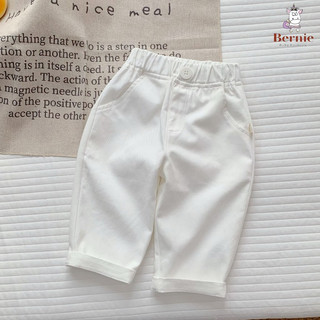 Quần kaki trắng cho bé trai Bernie - Quần dài bé trai màu trắng kaki mềm đính cúc cho bé từ 9-22kg- 22Q079