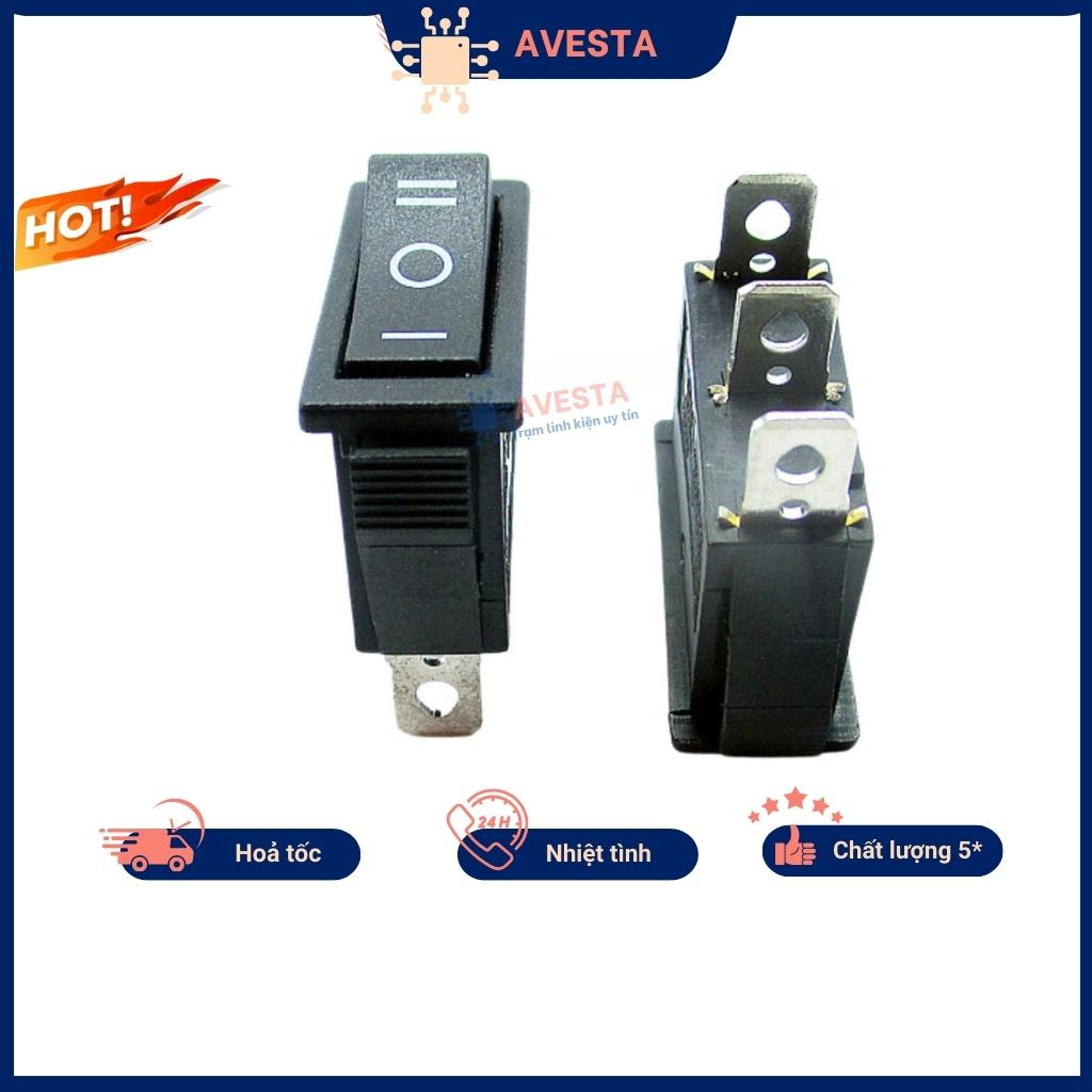 Công tắc bập bênh KCD3 16A 250V 3 chế độ 3 chân màu đen chính hãng Avesta