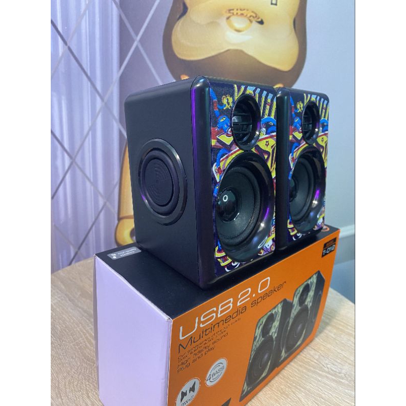 Loa Vi Tính Kisonli T-012 Có kèm Bluetooth Jack 3.5, Loa có 4 Bass Âm Thanh Trung Thực Sống Động - BH 12 Tháng