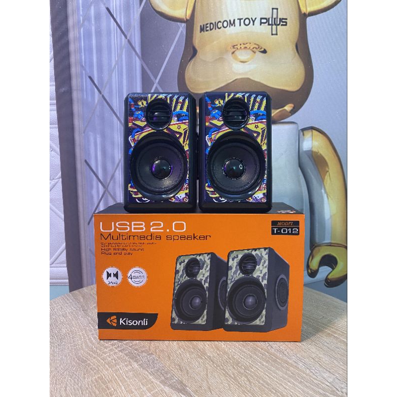 Loa Vi Tính Kisonli T-012 Có kèm Bluetooth Jack 3.5, Loa có 4 Bass Âm Thanh Trung Thực Sống Động - BH 12 Tháng