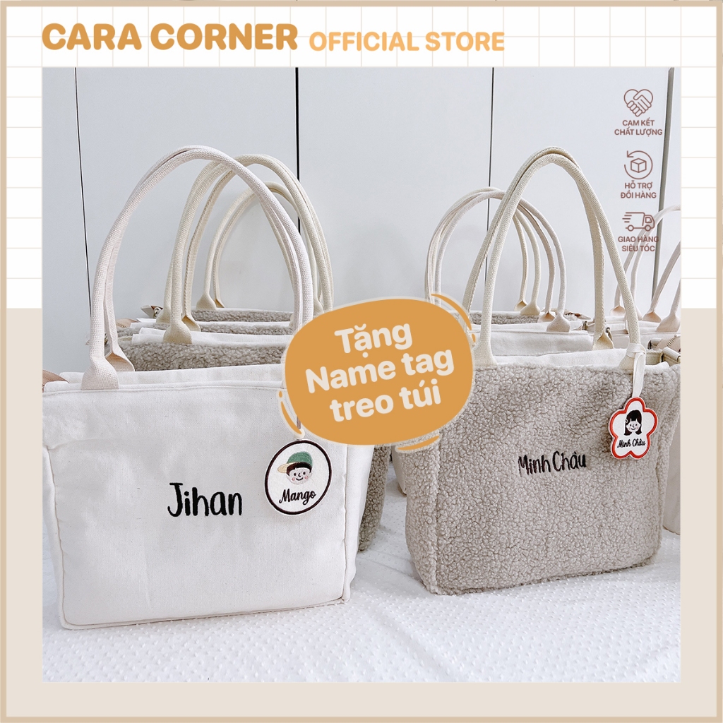 TÚI BỈM SỮA THÊU TÊN THEO YÊU CẦU / TÚI BỈM STYLE HÀN QUỐC CAO CẤP [tặng tag treo túi]