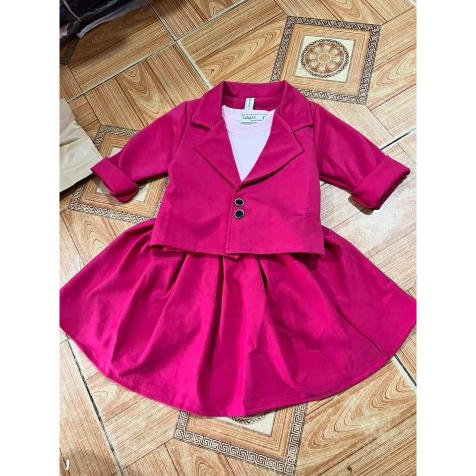 Sét vest màu hồng sen cho bé gái 10-25kg