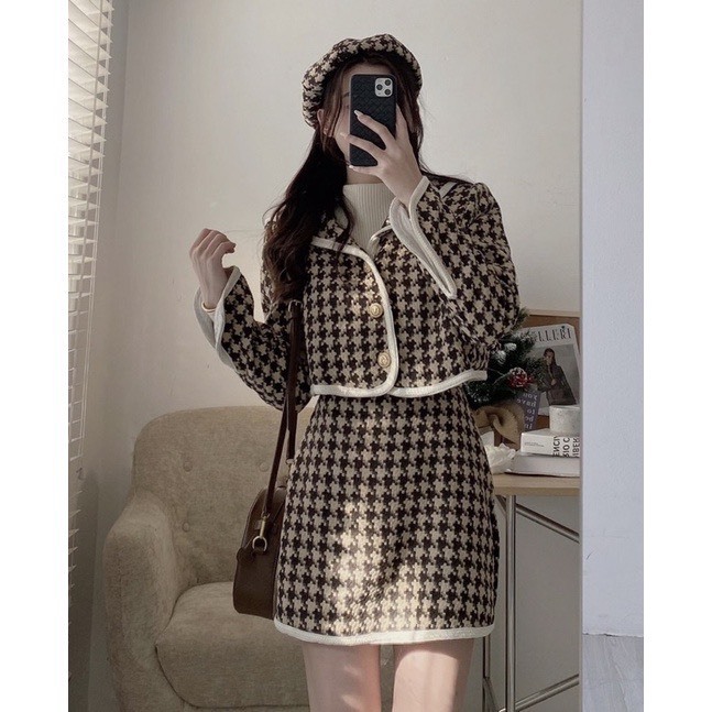 Set dạ Tweed tặng kèm mũ nồi - Retrostyle - Setda506_P4K18