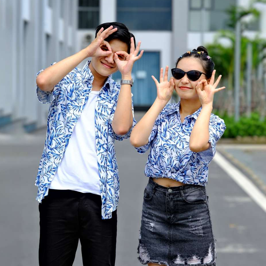 Áo đôi nam nữ hội nhóm gia đình họa tiết ZGO có size trẻ em vải lụa mềm mặc thoải mái không nhăn A3D56