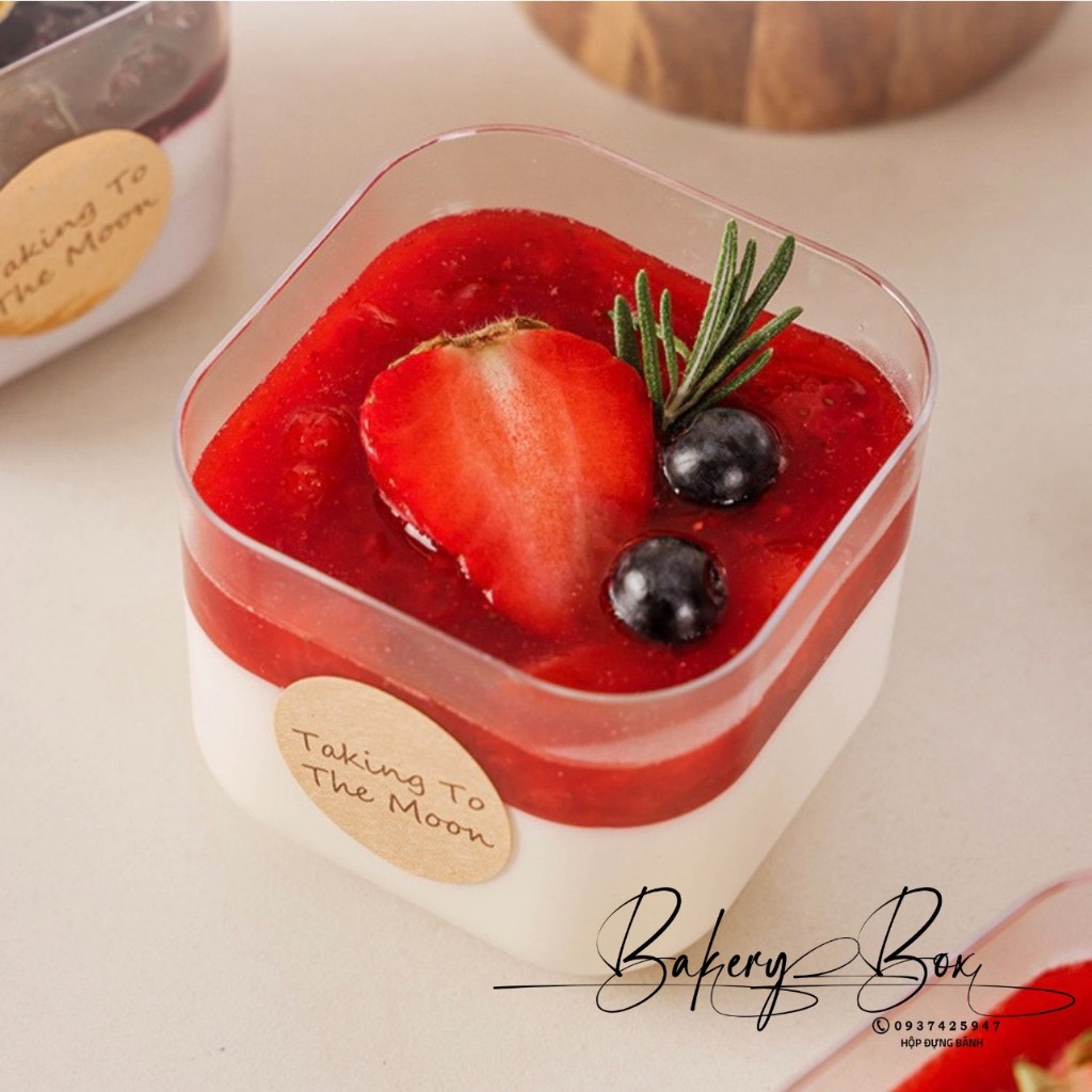 GD-2013 | Set 20 Hộp Vuông Đựng Bánh Lạnh, Tiramisu, Panna Cotta, Oreo Cheesecake