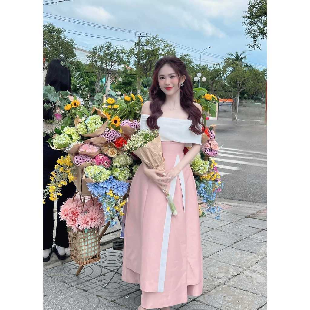 Đầm váy nữ thiết kế, váy trễ vai tiểu thư cho các nàng thơ