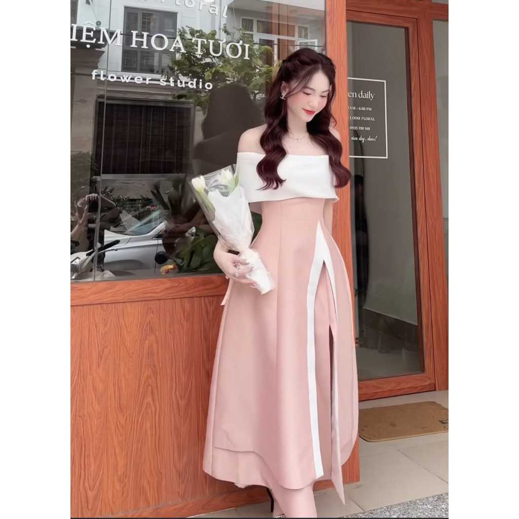 Đầm váy nữ thiết kế, váy trễ vai tiểu thư cho các nàng thơ