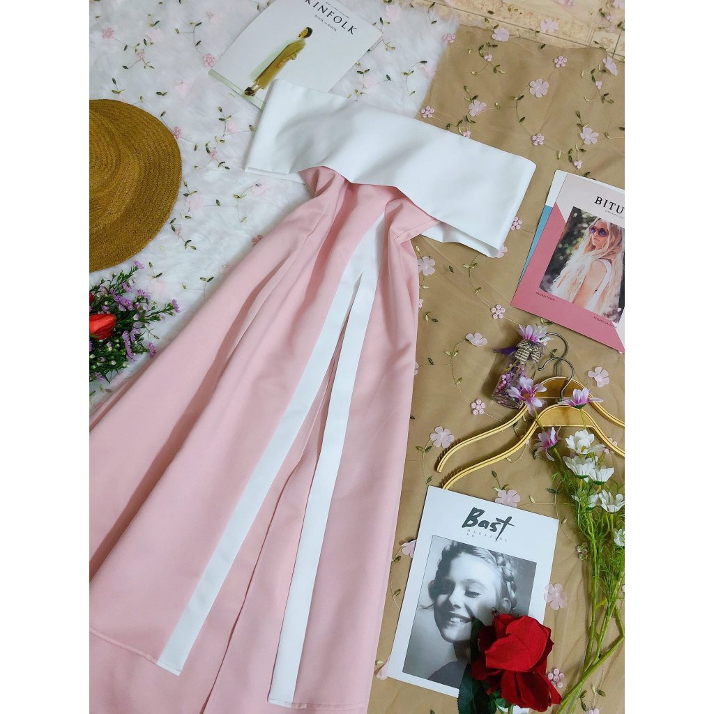 Đầm váy nữ thiết kế, váy trễ vai tiểu thư cho các nàng thơ