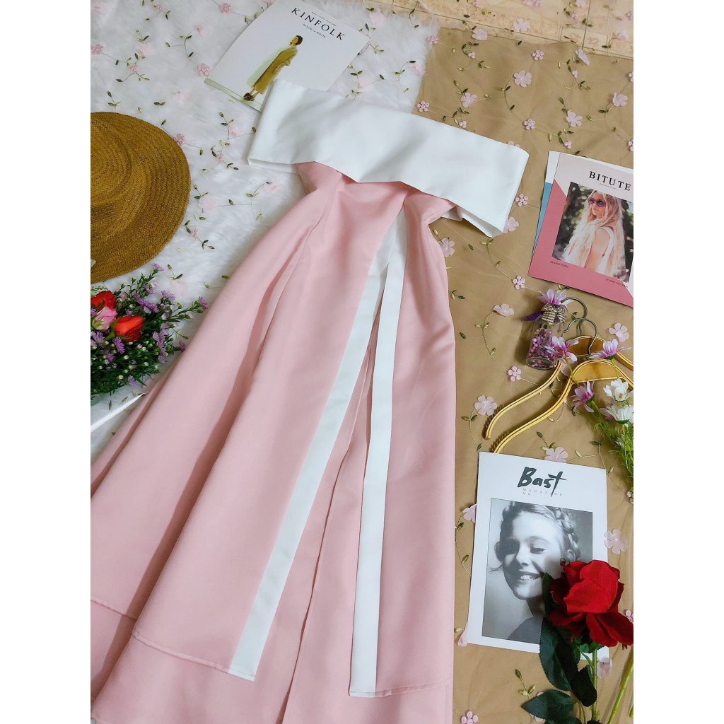 Đầm váy nữ thiết kế, váy trễ vai tiểu thư cho các nàng thơ