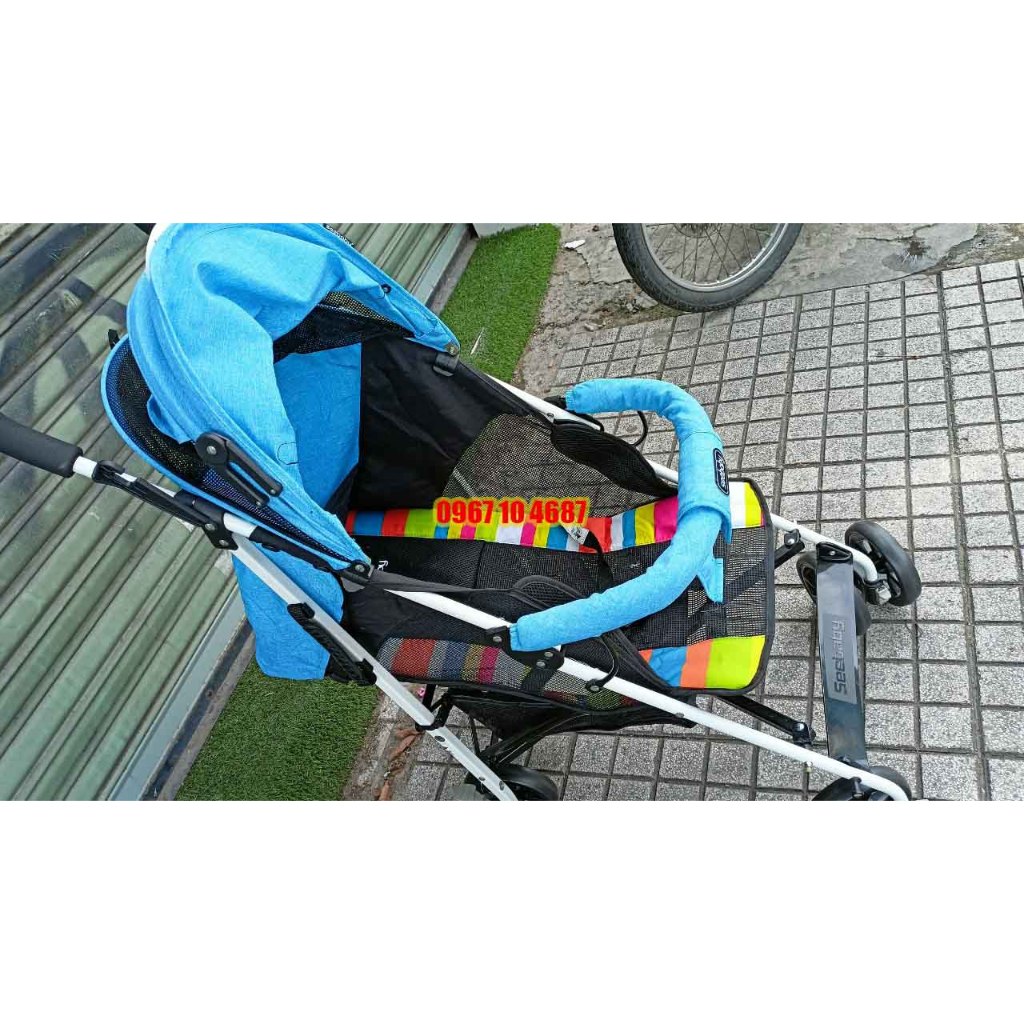 Xe đẩy du lịch gấp gọn cho bé lưới thoáng mát Seebaby S02-1
