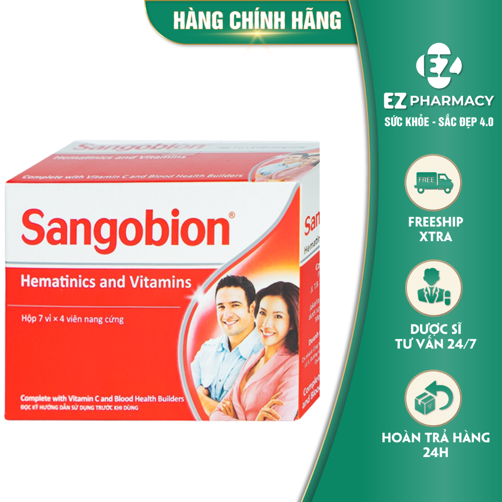 SANGOBION- Bổ sung sắt và acid folic- hộp 28v- Ezpharmacy